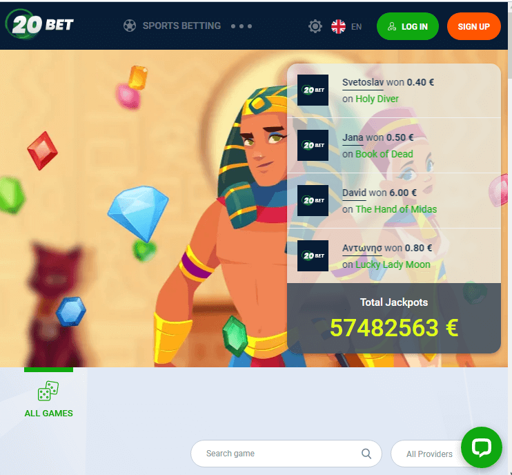 20bet jackpot mobile