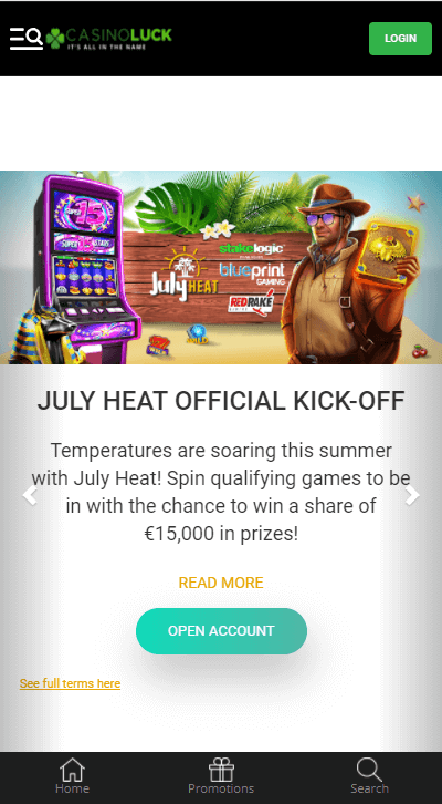 CasinoLuck promo mobile